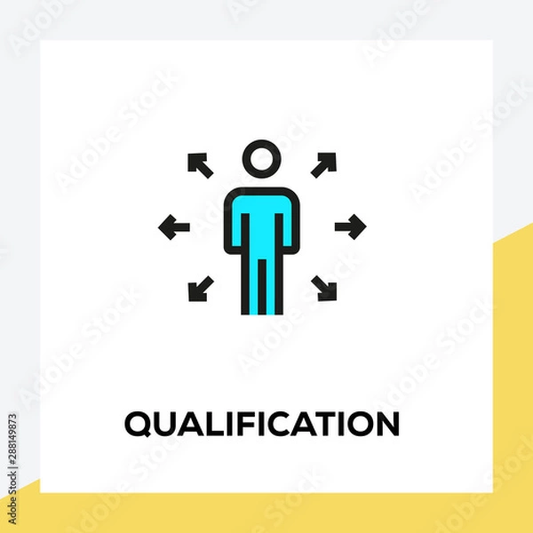 Fototapeta QUALIFICATION LINE ICON SET