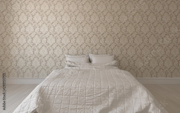 Fototapeta 壁紙のあるベッドルーム 2