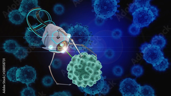 Fototapeta Nano robot 3D render