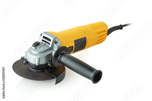 Fototapeta Angle grinder on white background
