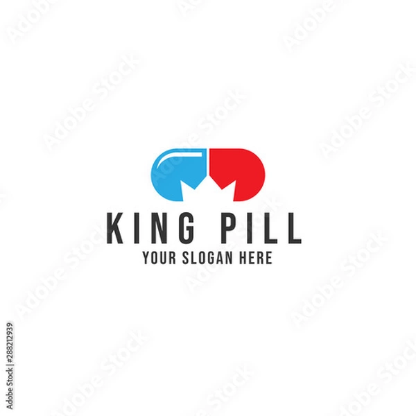 Obraz King pill Logo Vector icon illustration