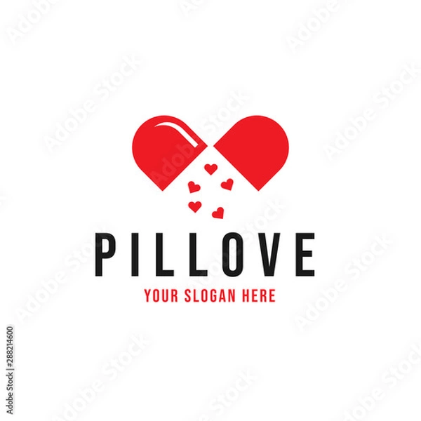 Obraz Pill love Logo Vector icon