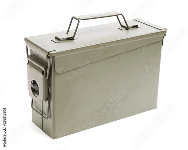 Obraz Pudełko amunicji na białym tle