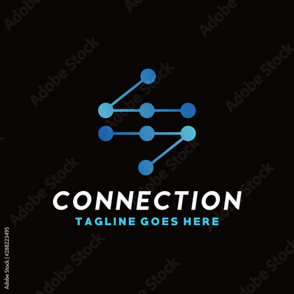 Fototapeta Technology Logo Vector Design Template. Modern and Data Icon. Shape And Digital Symbol. Logo For Company And Business