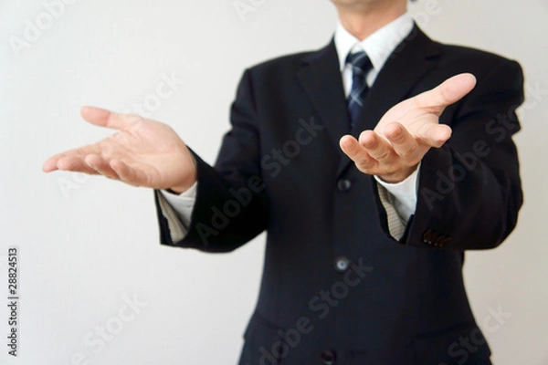 Obraz ビジネスマン　説明またはなぜのポーズ