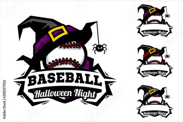 Obraz Baseball ball halloween hat logo vector