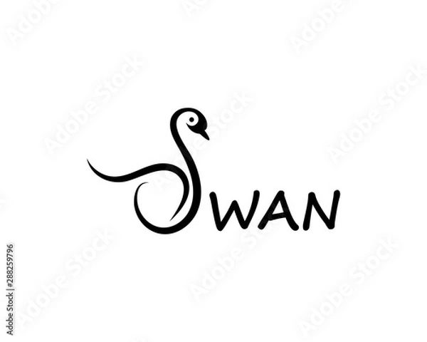Obraz Swan logo Template vector illustration design