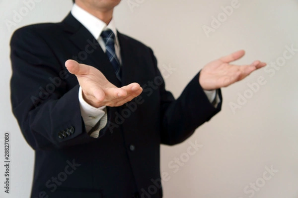 Obraz ビジネスマン　説明またはなぜのポーズ