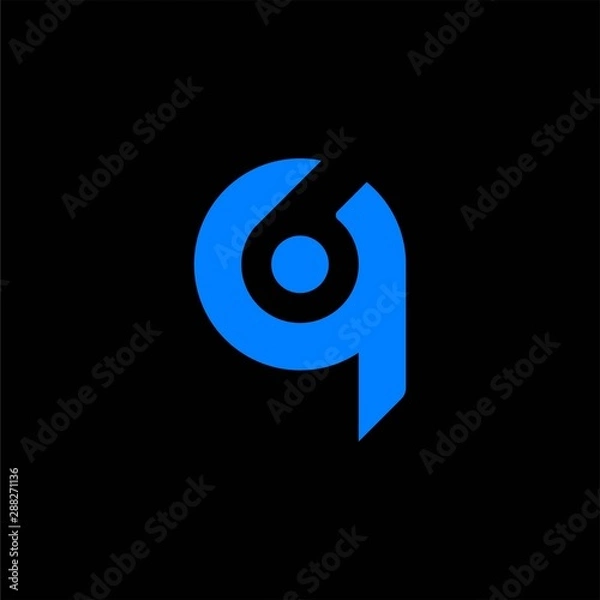 Fototapeta simple typography q6 vector logo