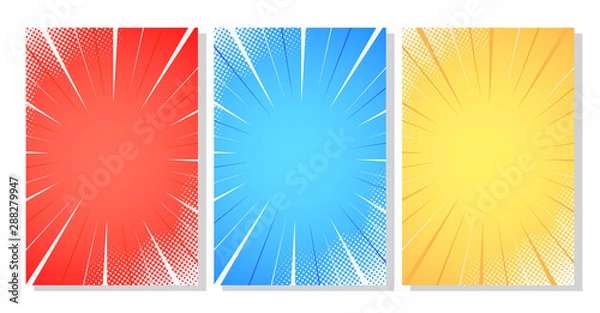 Fototapeta halftone comic stripes background vector illustration