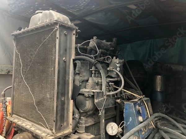 Fototapeta Old car engine