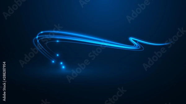 Fototapeta Neon glowing linear zigzag