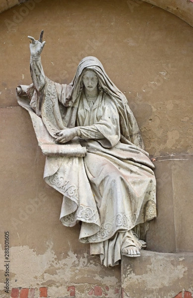 Fototapeta The relief was removed from the first Church of Christ the Savior before its destruction in 1931. Created reliefs in 1847 -1949 sculptures by Alexander Loganovsky. Russia, Moscow, September 2019.