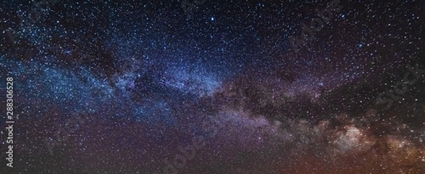 Fototapeta Night photos in the Ukrainian Carpathian Mountains with a bright starry sky and the Milky Way