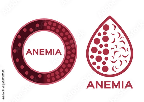 Fototapeta anemia vector . low red blood cell icon