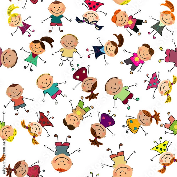Fototapeta vector seamless background with kids