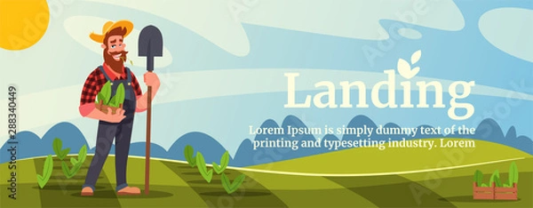 Obraz Horticulture flat vector banner template