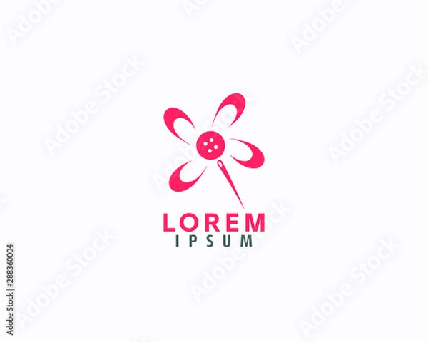 Fototapeta Tailor and tailoring flower logo design Template