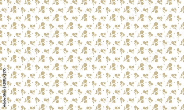 Obraz Light Brown Line Lisianthus Flower Pattern Background