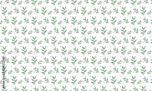 Obraz Green Curve Elder Leaves with dots Pattern Background