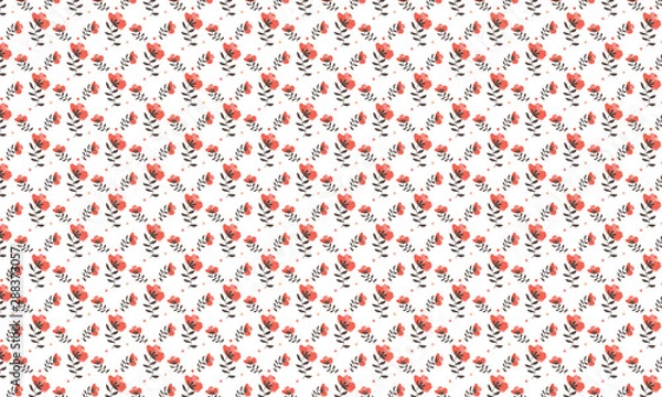 Obraz Scarlet Red Periwinkle Flower Pattern Background