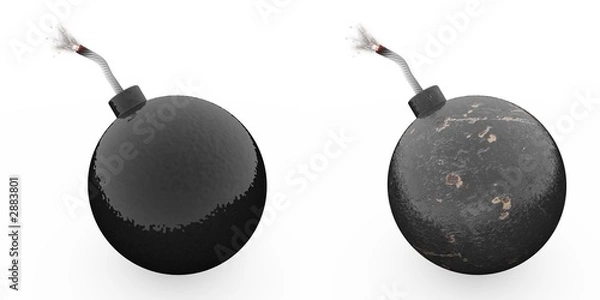 Obraz bombs with lit fuses