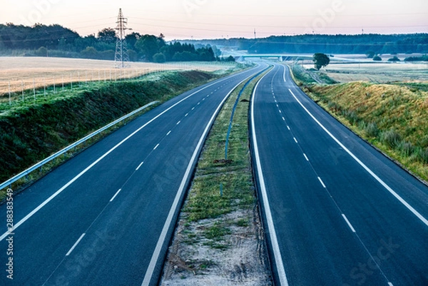 Obraz empty two lane road