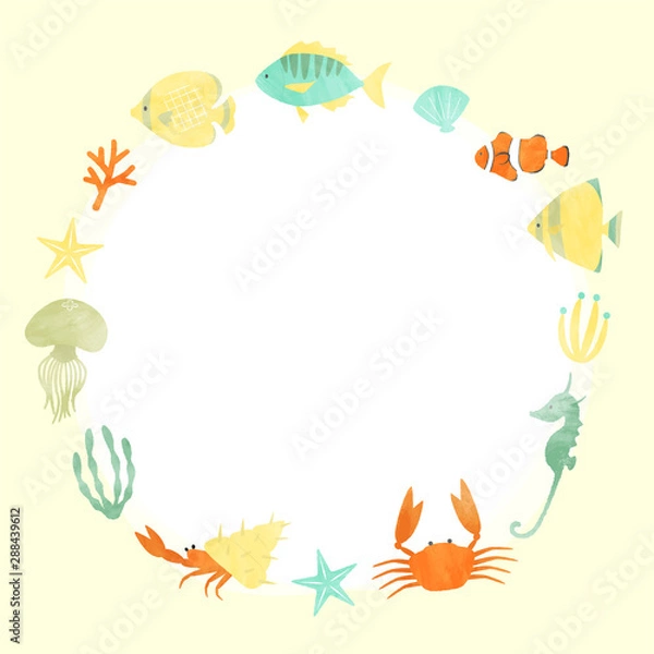 Fototapeta 魚フレーム