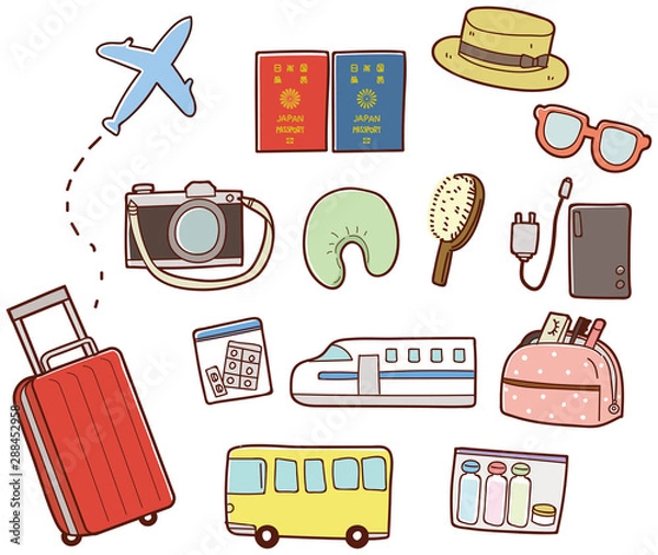 Obraz 旅行のアイコンセット