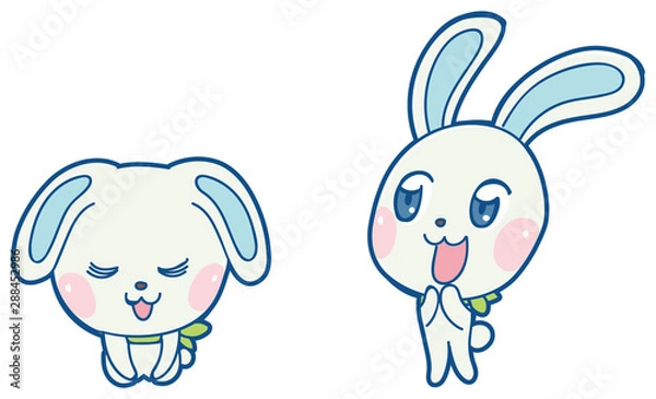 Obraz ガーリーなうさぎのイラスト素材