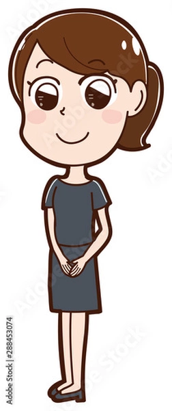 Fototapeta 美容部員　ビューティースタッフの女性のイラスト