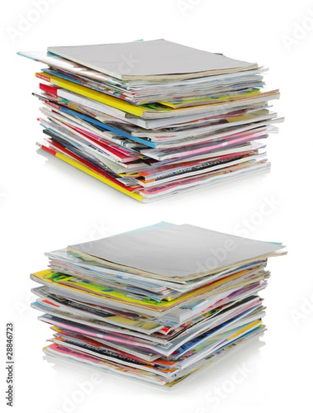 Fototapeta shot of stack of magazines with blank cover