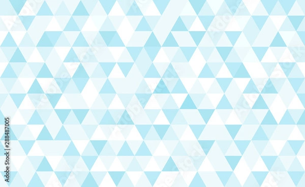Obraz Vector blue triangular mosaic background. Abstract retro geometric pattern.