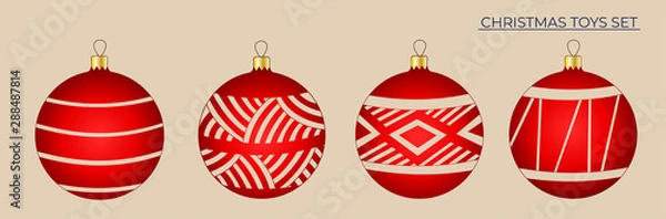 Obraz Set of christmas toys