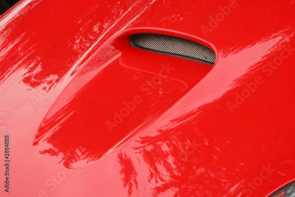 Obraz red supercar hood