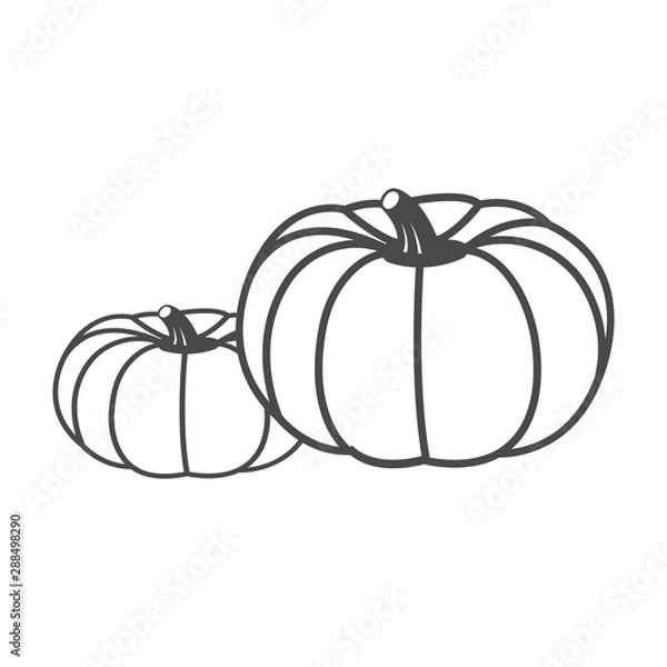 Fototapeta Vector logo pumpkin. Graphic element, emblem, symbol, icon, sign, template for printing