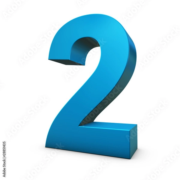 Obraz Niebieska cyfra 3d 2