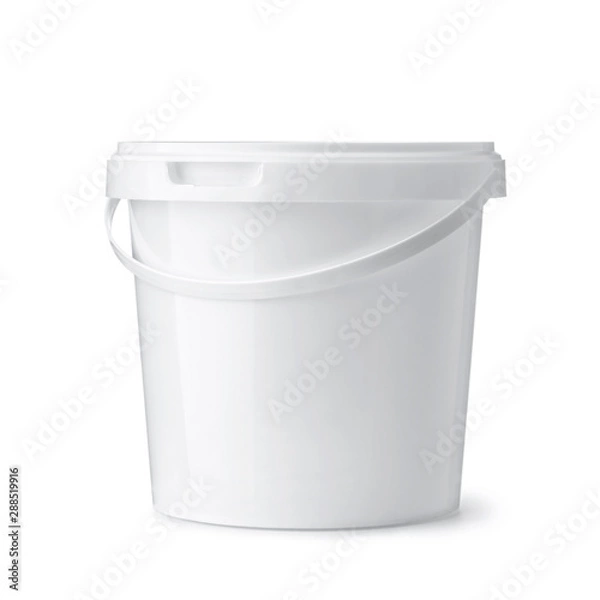 Fototapeta White plastic food bucket