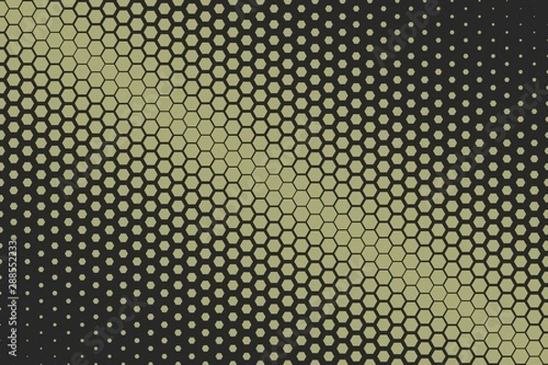 Fototapeta Yellow Descending Hexagonal Pattern (Diagonal, Dark)