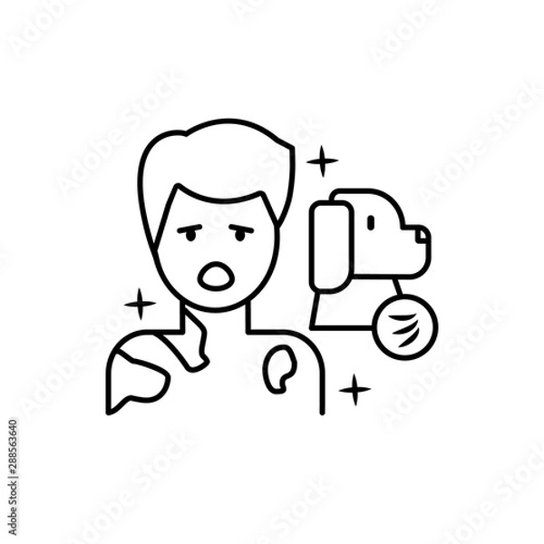 Fototapeta Pet fur, allergen, dog, man icon. Element of allergy icon