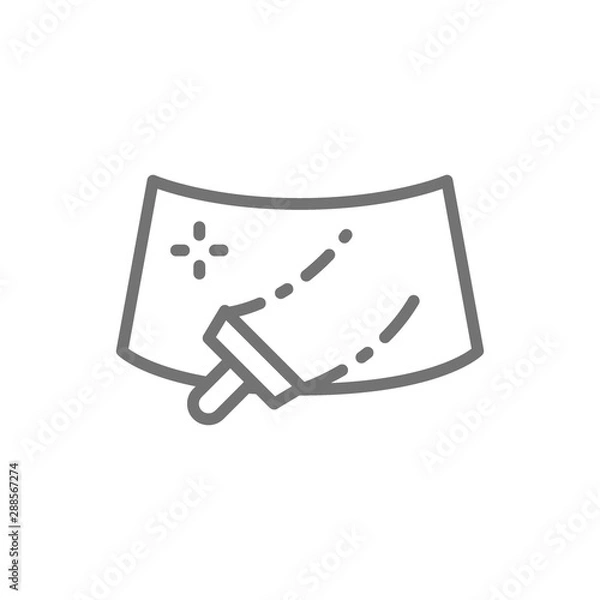 Obraz Washing windshield of a car line icon.