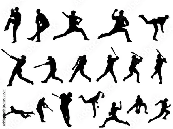 Obraz 野球シルエット