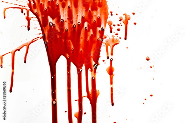 Obraz Krew kapie na białym tle.