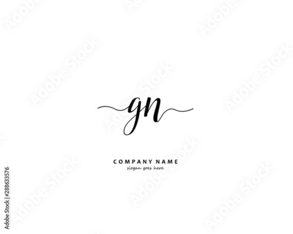 Obraz  GN Initial letter logo template vector