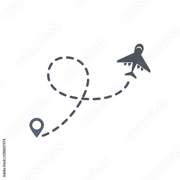 Fototapeta Airplane icon. vector symbol on white background