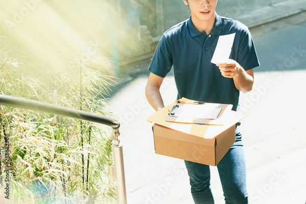 Obraz 配送 配達員 ダンボール 制服