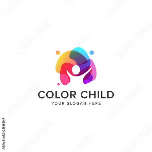 Obraz Color child logo vector icon