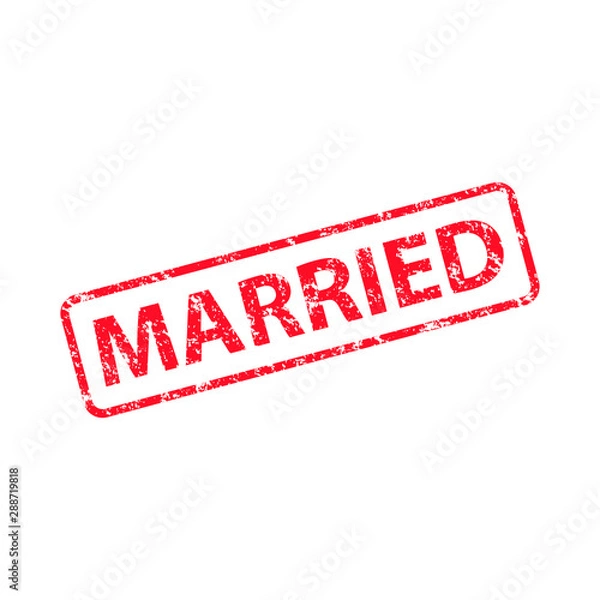 Obraz married stamp. grungy red married sign 