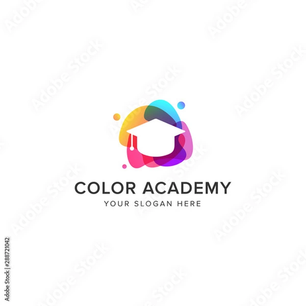 Obraz color academy logo vector icon