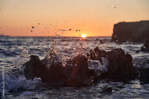 Obraz Welle im Abendrot